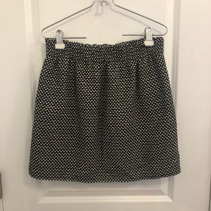 J crew black and white knit mini skirt